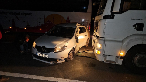 TIR ile çarpışan otomobil ehliyetsiz sürücüsü, 5.46 promil alkollü çıktı